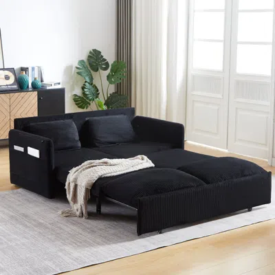 Streamdale Furniture Streamdale 64.5" 3-in-1 Sleeper Sofa With Pullout Bed, Pillows, Pockets