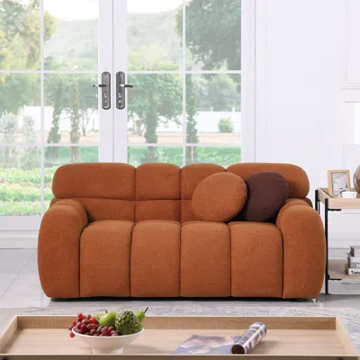 Streamdale Furniture Streamdale 64.98"l Human Body Sofa, Marshmallow Boucle, 2-seater