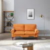 Streamdale Furniture Streamdale 66" Modern Linen Loveseat, Tufted Back, Wood Legs (orange)
