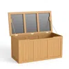 Streamdale Furniture Streamdale 67 Gallon Wooden Deck Box - Outdoor Storage, Seat & Table Top