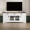 Streamdale Furniture Streamdale 67" White Tv Console - Glass Doors & Storage In White
