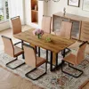 Streamdale Furniture Streamdale 67" Wood Dining Table Set With 6 Brown Chairs