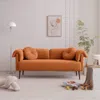 Streamdale Furniture Streamdale 68.5" Modern Lamb Wool Sofa With Decorative Throw Pillows For Small Spaces