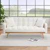 Streamdale Furniture Streamdale 69" Beige Sofa Bed With Adjustable Teddy Sofa