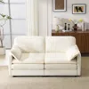 Streamdale Furniture Streamdale 69" Plush Cloud Loveseat: Modular Sofa W/ Beige Chenille Cushions & Throw Pillows