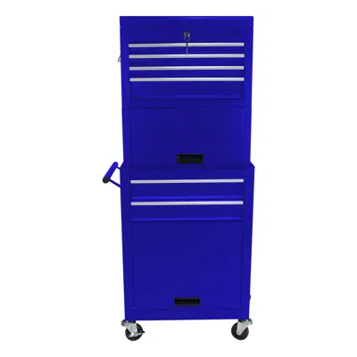 Streamdale Furniture Streamdale 6-drawer Rolling Tool Chest & Detachable Storage Cabinet, Blue