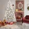 Streamdale Furniture Streamdale 6ft Flocked Christmas Tree W/ 250 Warm White Lights - Snowy Artificial Holiday Tree