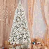 Streamdale Furniture Streamdale 6ft Flocked Christmas Tree W/ 350 Warm White Led Lights 752 Tips Snowy Branches In White