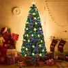 Streamdale Furniture Streamdale 6ft Pre-lit Fiber Optic Christmas Tree With Color Changing Lights & Star In Green