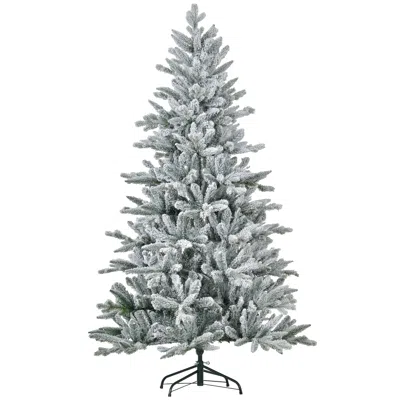 Streamdale Furniture Streamdale 6ft Snow Flocked Artificial Christmas Tree With Hinged Xmas Tree Green