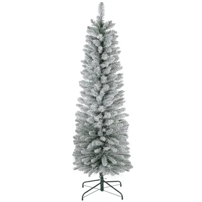 Streamdale Furniture Streamdale 6ft Snow Flocked Artificial Pencil Christmas Tree With Metal Base