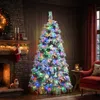 Streamdale Furniture Streamdale 6ft Snow Flocked Spruce Christmas Tree 403 Tips 250 Multi-color Led Lights 11 Modes