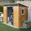 Streamdale Furniture Streamdale 6ft X 5ft Outdoor Metal Storage With Transparent Plate And Foundation For Backyard Garden
