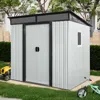 Streamdale Furniture Streamdale 6ft X 5ft Outdoor Metal Storage Shed With Window And Transparent Plate For Garden, Lawn (