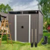 Streamdale Furniture Streamdale 6ft X 5ft Outdoor Metal Storage Transparent Plate