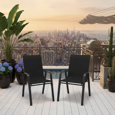 Streamdale Furniture Streamdale 6-piece Outdoor Dining Chair Set, Ergonomic Metal Frame, 350 Lbs Capacity