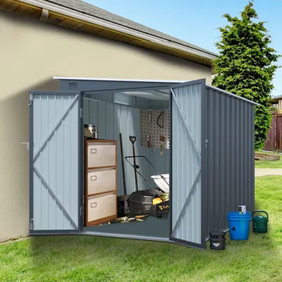 Streamdale Furniture Streamdale 6x8ft Galvanized Steel Outdoor Storage Shed