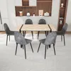 Streamdale Furniture Streamdale 7-piece Dining Set 59" Mdf Dining Table With 6 Upholstered Chairs