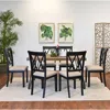 Streamdale Furniture Streamdale 7-piece Dining Set, Hairpin Dining Table With 6 Cross-back Chairs, Rich Black