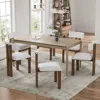 Streamdale Furniture Streamdale 7-piece Dining Set: Table & 6 Upholstered Chairs (white)