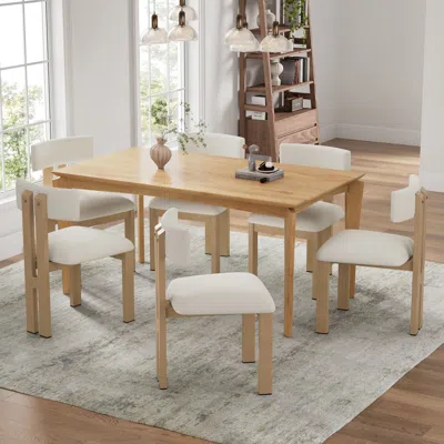 Streamdale Furniture Streamdale 7-piece Dining Set With Wood Table
