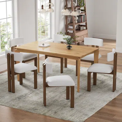 Streamdale Furniture Streamdale 7-piece Dining Set With Wood Table