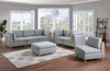 Streamdale Furniture Streamdale 7-piece Light Grey Modular Sofa Set (corner Wedges, Armless Chairs, Ottoman)