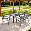 Streamdale Furniture Streamdale 7-piece Outdoor Dining Set - Cast Aluminum, Sunbrella Cushions