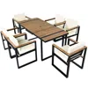 Streamdale Furniture Streamdale 7-piece Outdoor Dining Set, Table, Chairs, Cushions, Grey