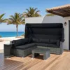 Streamdale Furniture Streamdale 7-piece Patio Furniture Set With Retractable Canopy & Washable