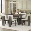 Streamdale Furniture Streamdale 7-piece Retro Dining Set With Upholstered Chairs