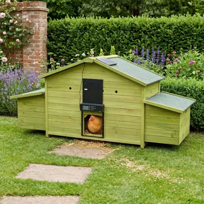 Streamdale Furniture Streamdale 70'' Automatic Chicken Coop With Solar Door 2 Nesting Boxes And Remote