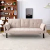 Streamdale Furniture Streamdale 70" Cotton Linen Sofa Bed: Foldable, Cup Holder, Side Storage