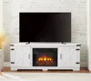 Streamdale Furniture Streamdale 70" Electric Fireplace Tv Stand With Adjustable Shelves