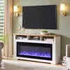 Streamdale Furniture Streamdale 70" Fireplace Tv Stand W/ 60" Smart Electric Fireplace, White
