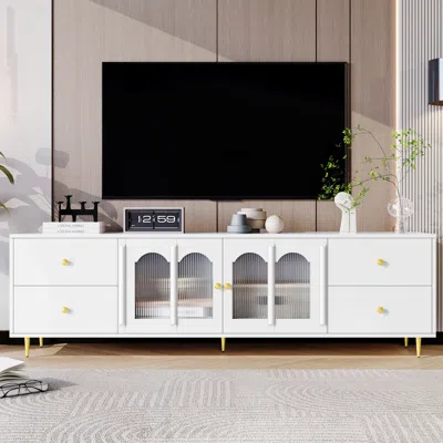Streamdale Furniture Streamdale 70" Tv Stand With Storage (max Tv Size 75") In White