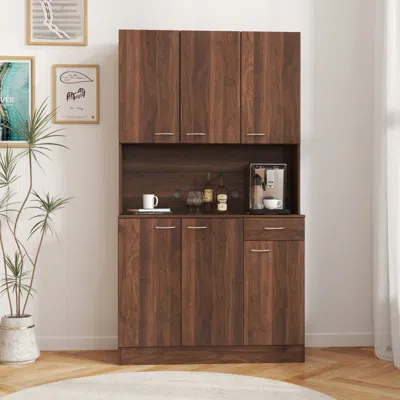 Streamdale Furniture Streamdale 70" Wardrobe & Kitchen Cabinet (6-door, 1-shelf, 1-drawer)