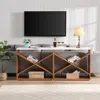 Streamdale Furniture Streamdale 70.87" Farmhouse Table With Storage, X-shape, Detachable Extra-long