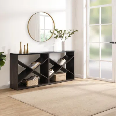 Streamdale Furniture Streamdale 70.87" X-shape Farmhouse Console Table With Storage