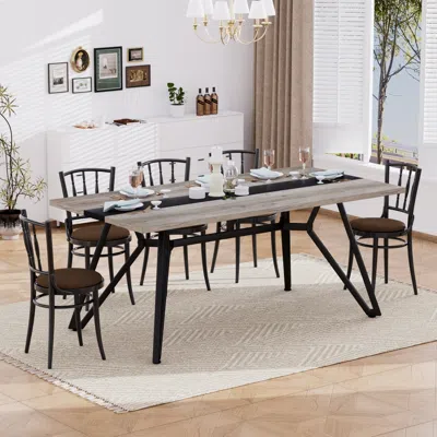 Streamdale Furniture Streamdale 70.9" Rectangular Dining Table/desk - Gray