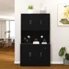 Streamdale Furniture Streamdale 71" Black Kitchen Pantry With Microwave Countertop
