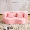 Streamdale Furniture Streamdale 71" Folding Sofa Bed, Chenille Futon, Convertible, Pink In Pink