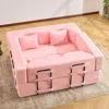 Streamdale Furniture Streamdale 71-inch Folding Sofa Bed, Plush, High-density Foam, Convertible, Floor Sofa, Pink