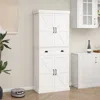 Streamdale Furniture Streamdale 71" White Kitchen Pantry Cabinet With 4 Doors, Drawer, Shelves
