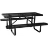 Streamdale Furniture Streamdale 72" Expanded Metal Rectangular Picnic Table, Black With Umbrella Hole