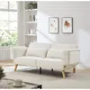 Streamdale Furniture Streamdale 72.8" Futon Sofa Bed, Adjustable Armrests, Recliner, Beige In White