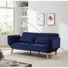 Streamdale Furniture Streamdale 72.8" Futon Sofa Bed, Adjustable Recliner, Navy Blue In Blue