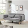 Streamdale Furniture Streamdale 72.8" Futon Sofa Bed Sleeper Couch Adjustable Armrests Gray In Gray