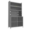 Streamdale Furniture Streamdale 73" Kitchen Pantry Cabinet, Flip Door, Adjustable Shelves (grey)