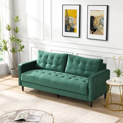 Streamdale Furniture Streamdale 74" Velvet Sofa 3-seater, Modern, Comfortable